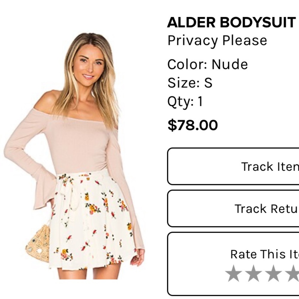 NWT pink off the shoulder bodysuit